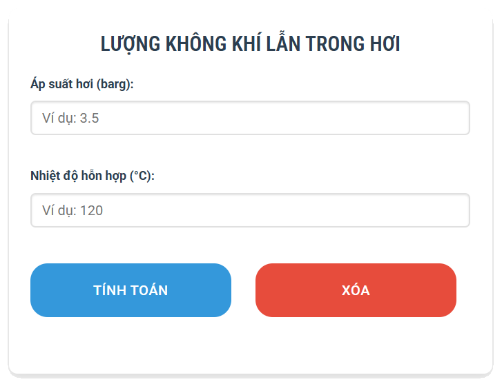 Công cụ tính lượng không khí lẫn trong hơi nước